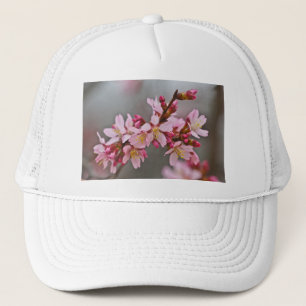 Pink Against A Grey Sky Japanese Cherry Blossoms Trucker Hat