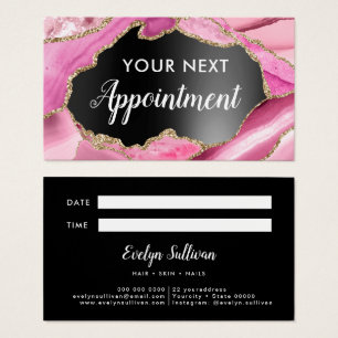 Pink Agate Appointment Card