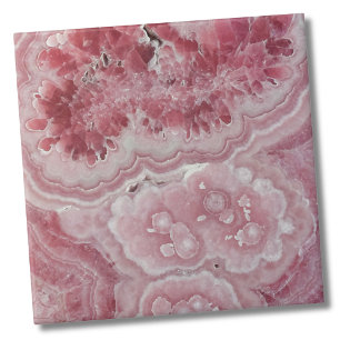 Pink Agate Crystal Geode Rhodochrosite Stone Tile