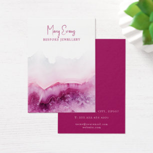 Pink agate earring display card