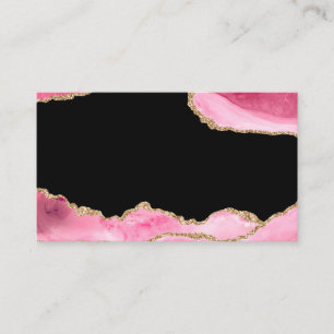 Pink Agate Marble Gold Glitter Elegant Luxury Chic Business Card