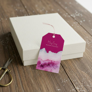 Pink agate pretty necklace display card gift tags