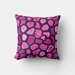 Pink agate slices cushion