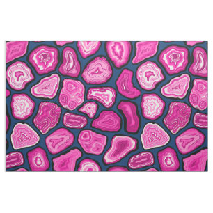 Pink agate slices fabric