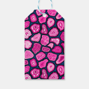 Pink agate slices gift tags