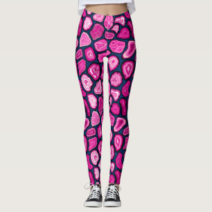 Pink agate slices leggings