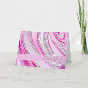 Pink Agate Thank You Card