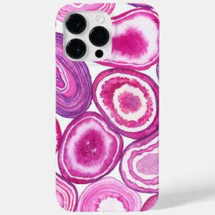 Pink agate watercolor Case-Mate iPhone 14 pro max case