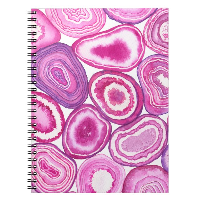Pink agate watercolor notebook (Front)