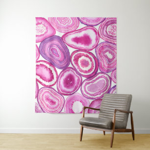 Pink agate watercolor tapestry