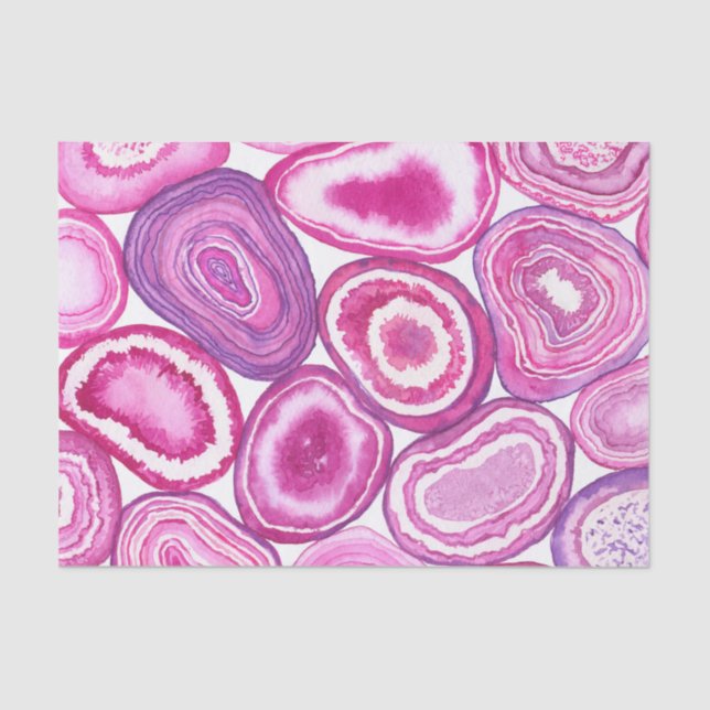 Pink agate watercolor tissue paper (Front)