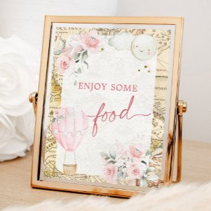 Pink Air Balloon Isn't she Onerderful Food Sign