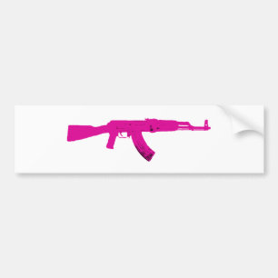 Pink AK-47 Bumper Sticker