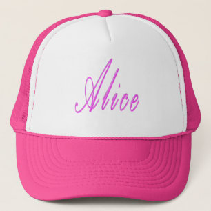 Pink Alice Name Logo, Trucker Hat
