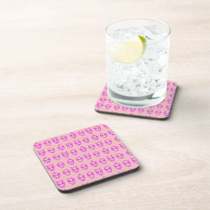 Pink Alien Faces Coaster