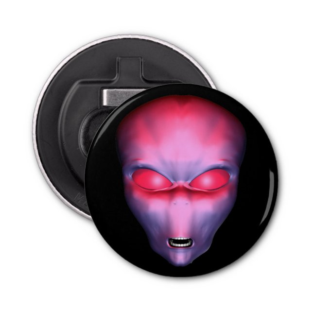 Pink Alien Head Bottle Opener (Front)