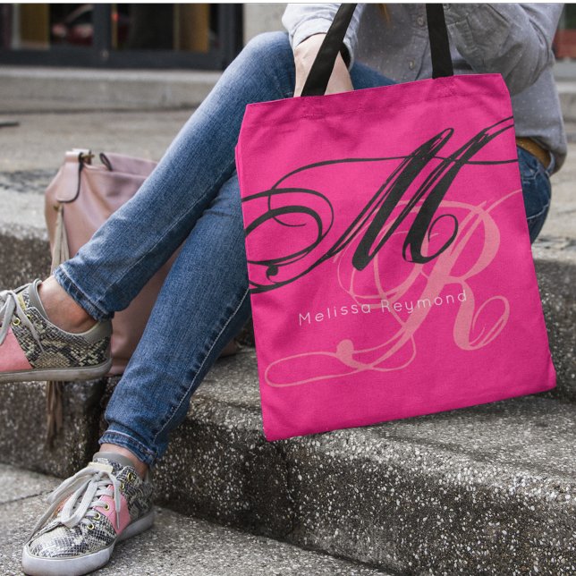 Pink all-over-print monogram tote bag (pink vibes)