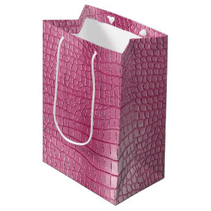 Pink Alligator Animal Print Medium Gift Bag