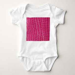 Pink Alligator Patterned Texture Baby Bodysuit