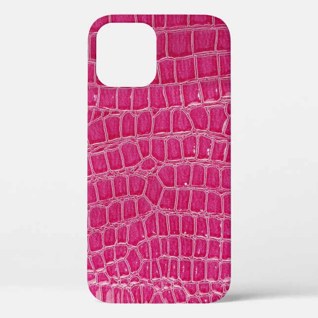 Pink Alligator Patterned Texture Case-Mate iPhone Case (Back)