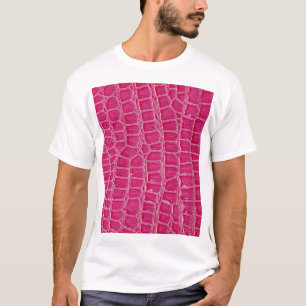 Pink Alligator Patterned Texture T-Shirt