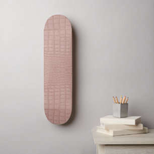 Pink Alligator Print Skateboard