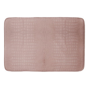 Pink Alligator Texture Print Bath Mat