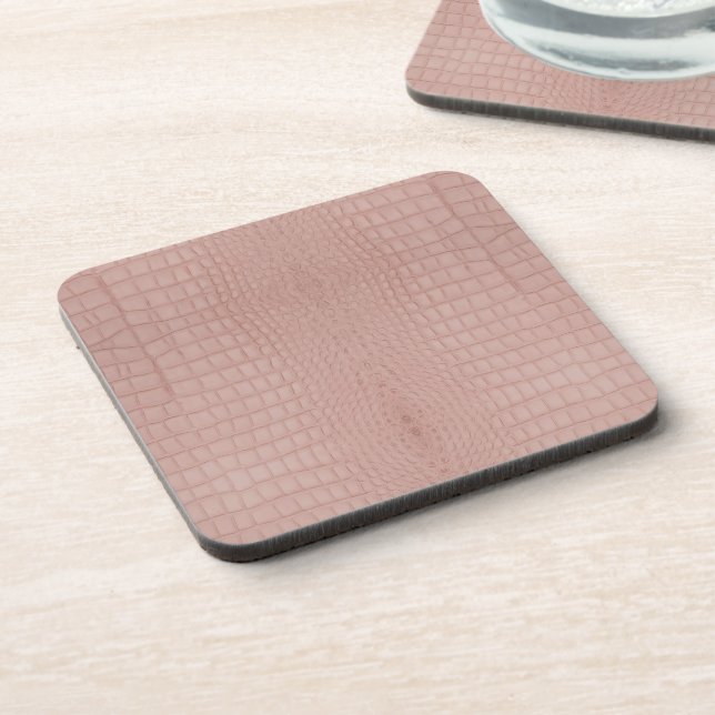 Pink Alligator Texture Print Coaster (Left Side)
