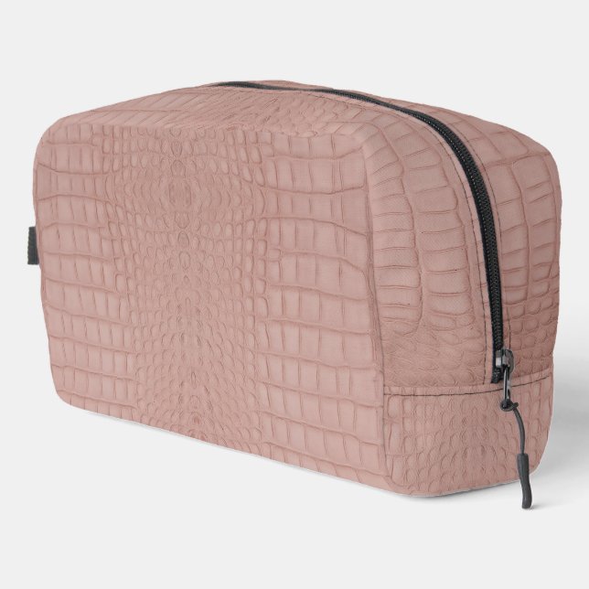 Pink Alligator Texture Print  Dopp Kit (Right Corner)