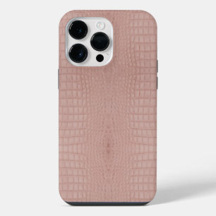 Pink Alligator Texture Print iPhone 14 Pro Max Case