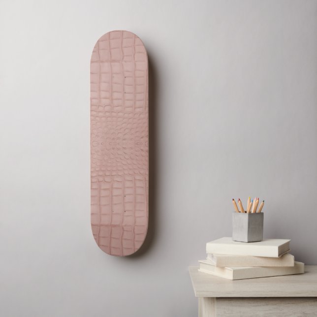 Pink Alligator Texture Print Skateboard (Wall Art)