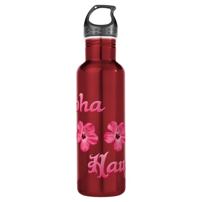Pink Aloha Hawaii 710 Ml Water Bottle (Front)