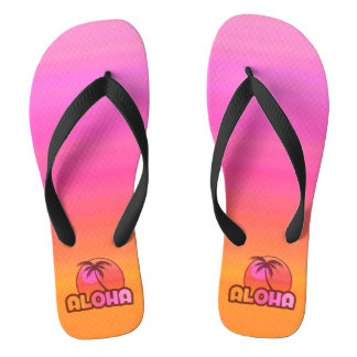 Pink Aloha Palm Thongs