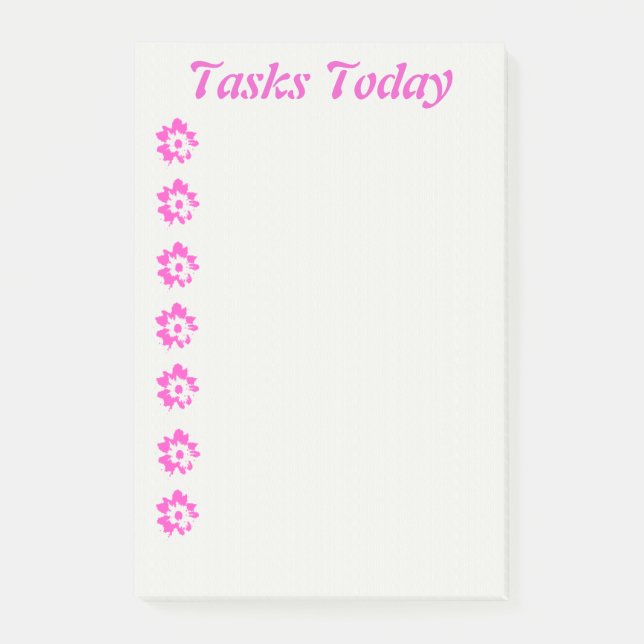 Pink Aloha Task List Post-it Notes (Front)