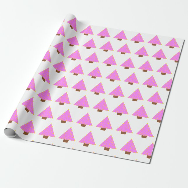 pink alternative christmas tree wrapping paper (Unrolled)