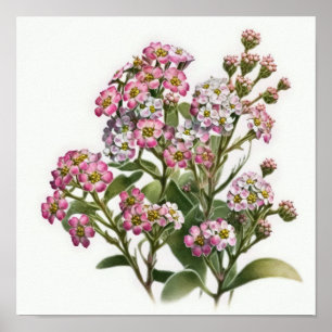 Pink Alyssum Flower Art Print Poster