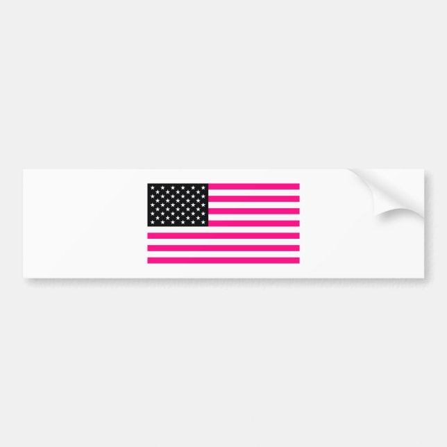 pink american flag bumper sticker (Front)