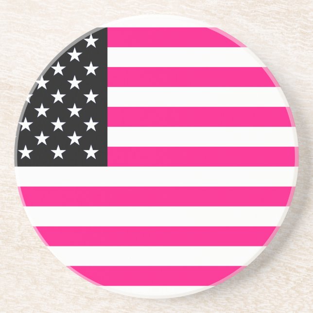 pink american flag coaster (Front)