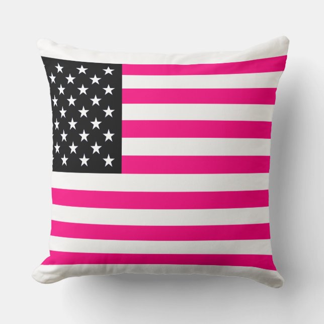 pink american flag cushion (Front)