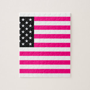 pink american flag jigsaw puzzle