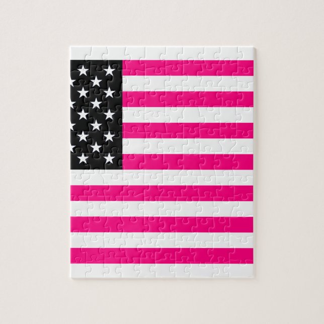 pink american flag jigsaw puzzle (Vertical)