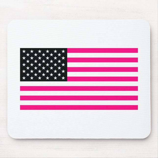 pink american flag mouse pad (Front)