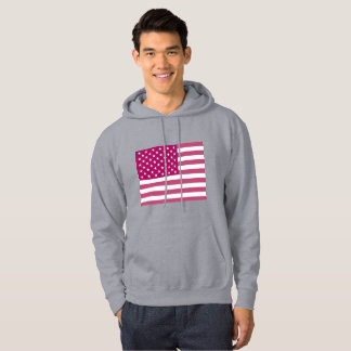 Pink American flag on attractive boy Hoodie