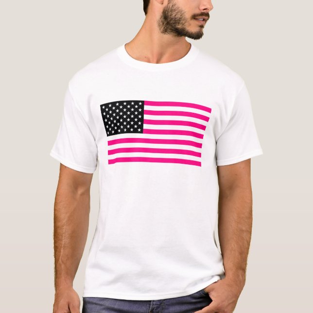 pink american flag T-Shirt (Front)
