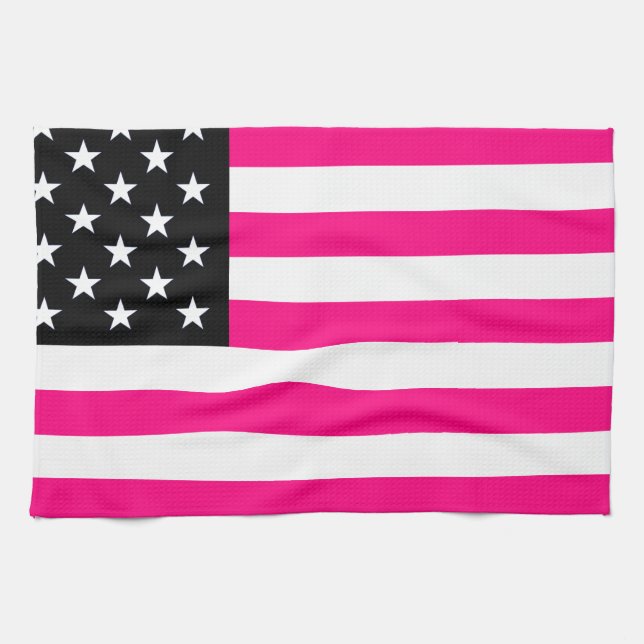 pink american flag tea towel (Horizontal)