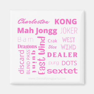 Pink American Mah Jongg magnet