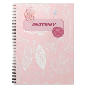 Pink Anatomy Medical Student Aesthetic Design Notebook