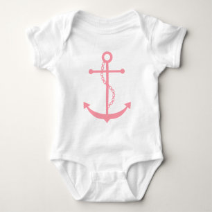 Pink Anchor Baby Bodysuit