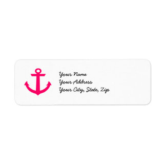 Pink Anchor Label Return Address Label