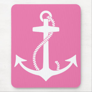 Pink Anchor Mouse Pad